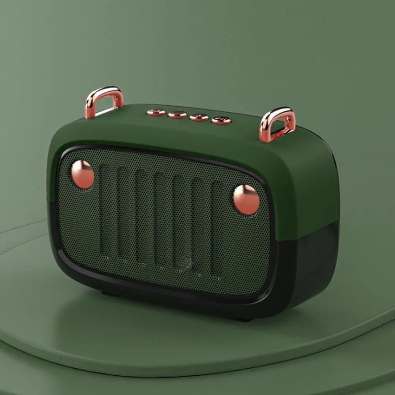 Compact rectangular portable Bluetooth speaker in multiple colours showing USB port and control buttons.