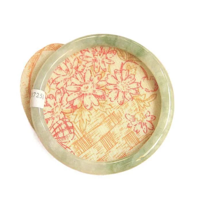 Green geometric Chinese style jade waxy student bracelet with manual craft and 10mm thickness