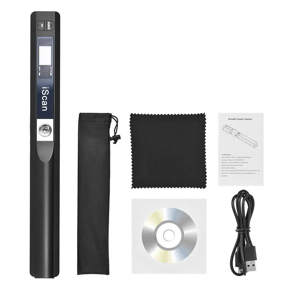Handheld barcode scanner in choice of colours for shop stock control.