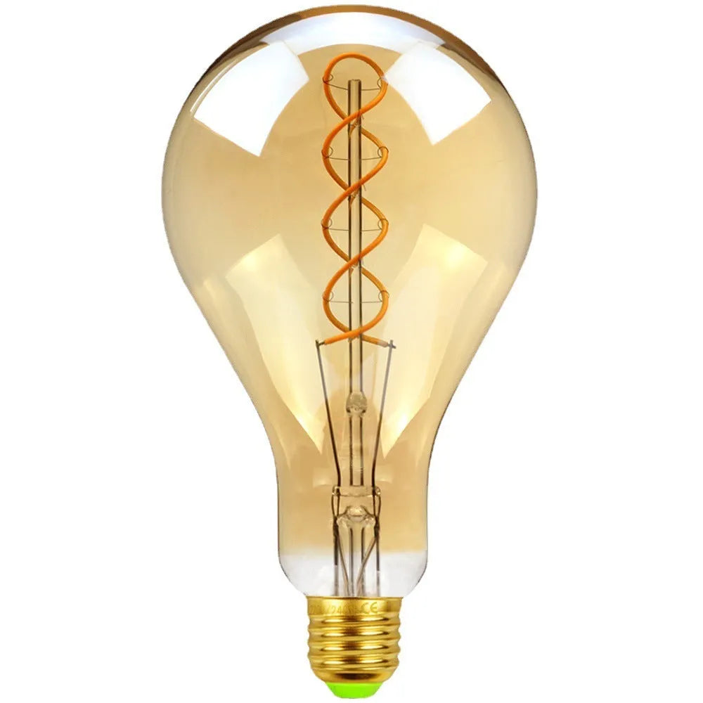 Double helix spiral LED soft light strip in gold or gray finish, 110x200mm dimensions