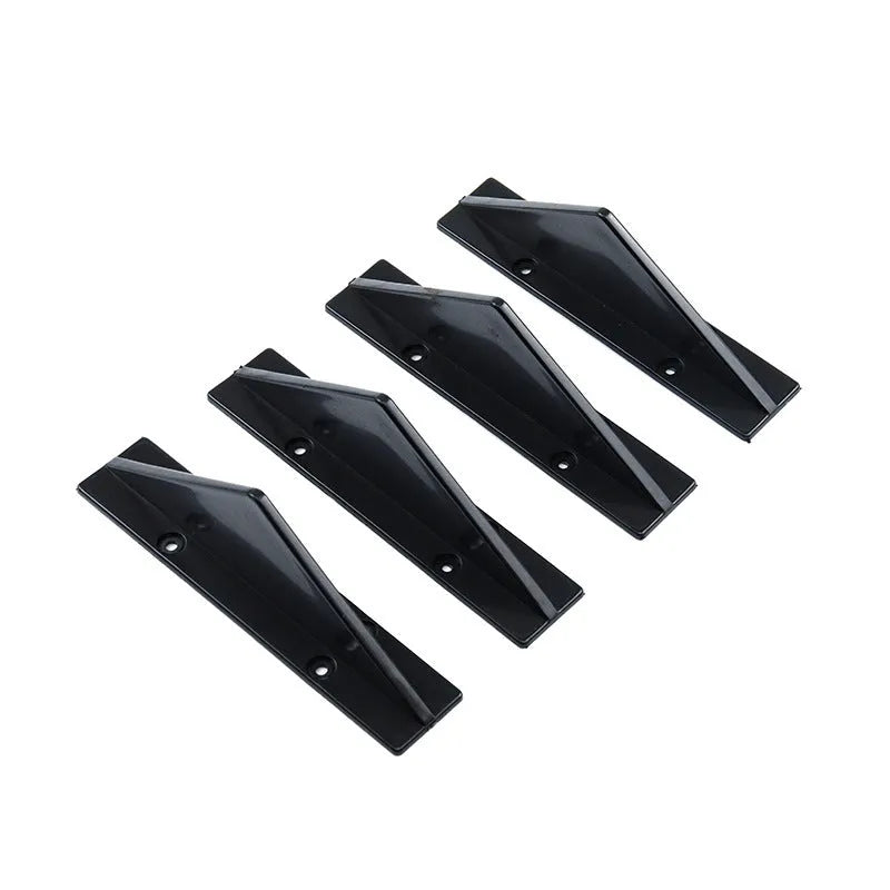 Four triangular automotive rear spoiler units for General Motors vehicles with mounting hardware