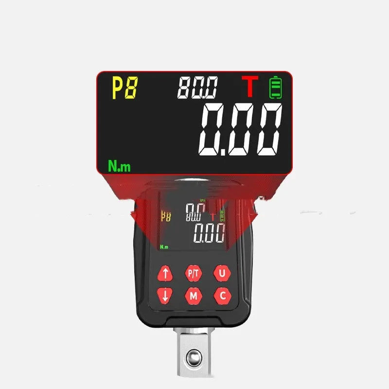 1/2 inch drive digital torque meter with 200N capacity in three-piece metal set