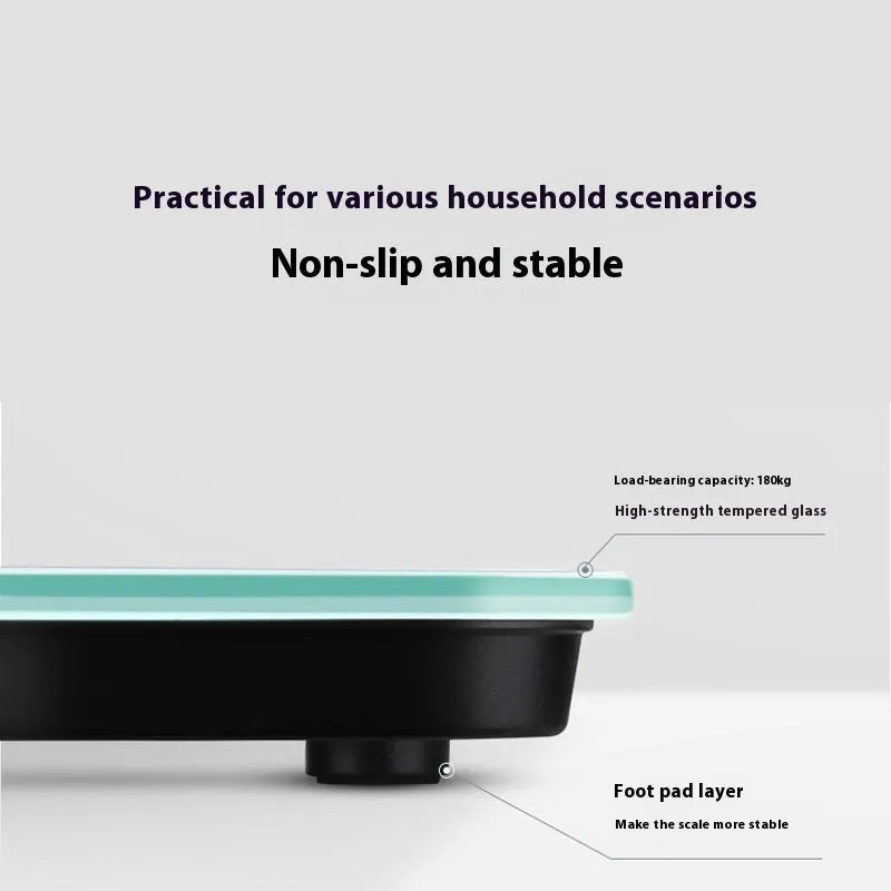 Household human body weighing scale in cross piano black finish with 26x26 cm platform
