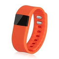 Ordinary bracelet pedometer showing step distance calorie tracking with black blue green orange yellow colour options
