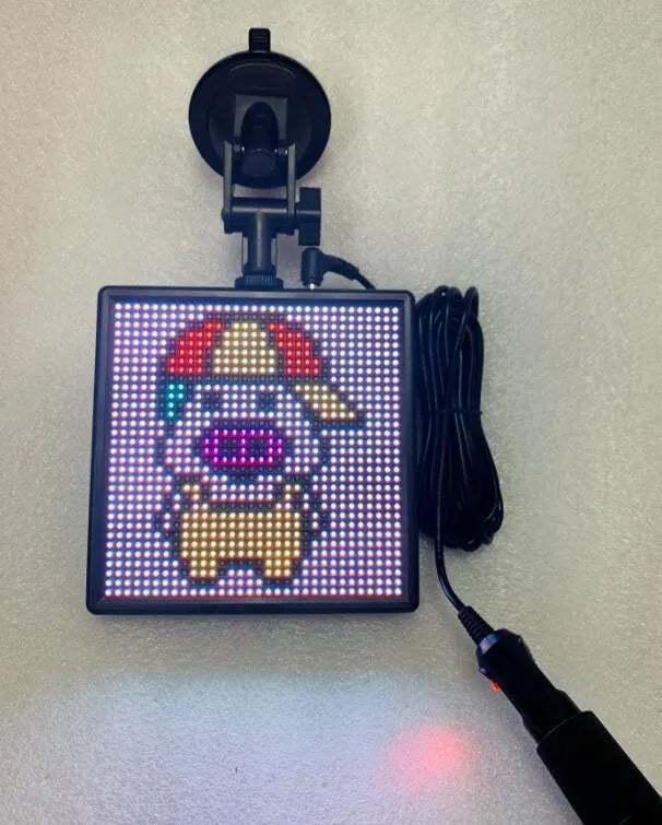 Bluetooth wireless LED car display screen with aluminium frame and 32x32 pixel resolution