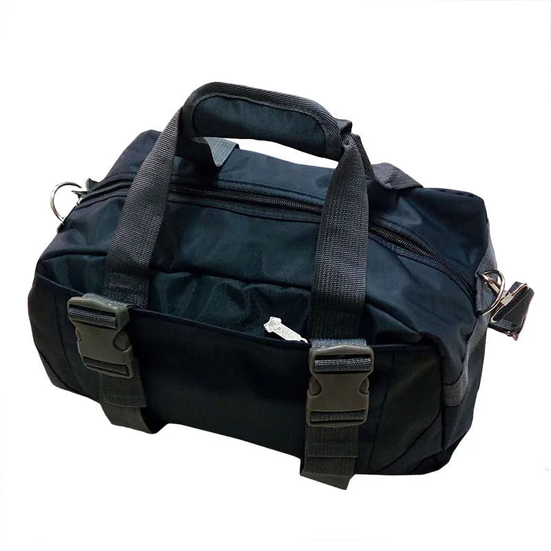 Nylon yoga and gym bag shown in available colours and two size options