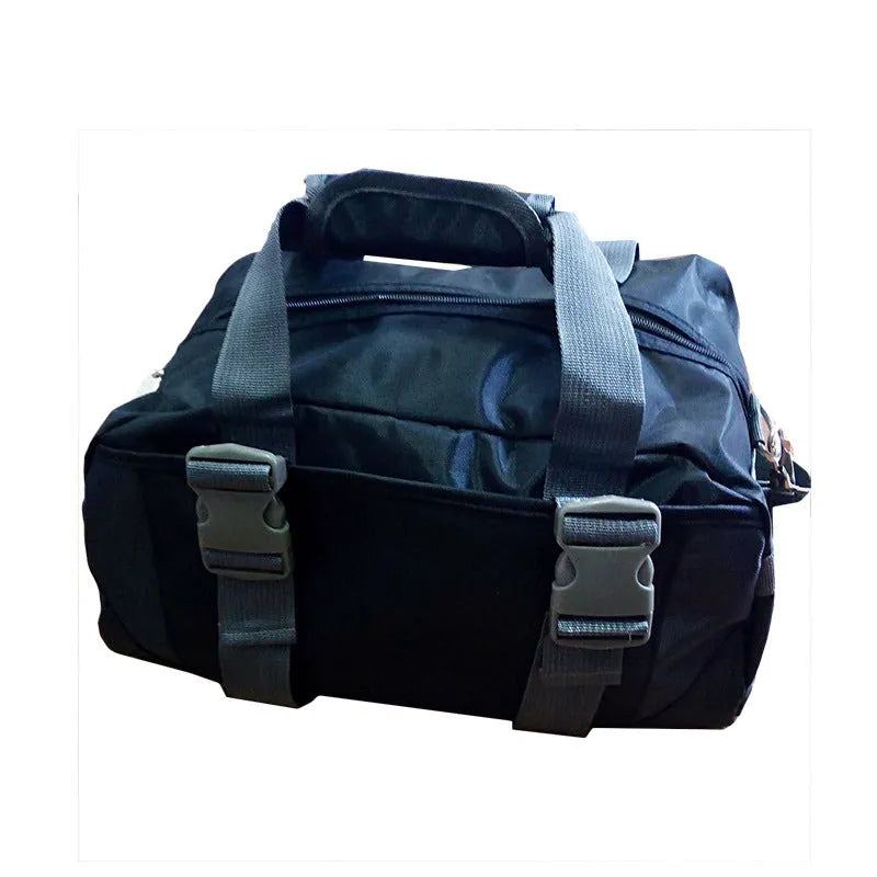 Nylon yoga and gym bag shown in available colours and two size options