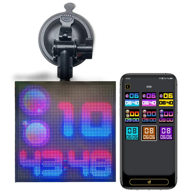 Bluetooth wireless LED car display screen with aluminium frame and 32x32 pixel resolution