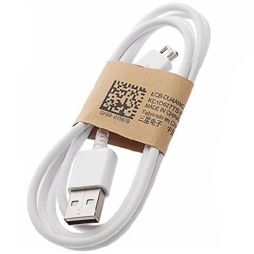 Black and white Android Micro USB data cable for phone and tablet charging and data transfer
