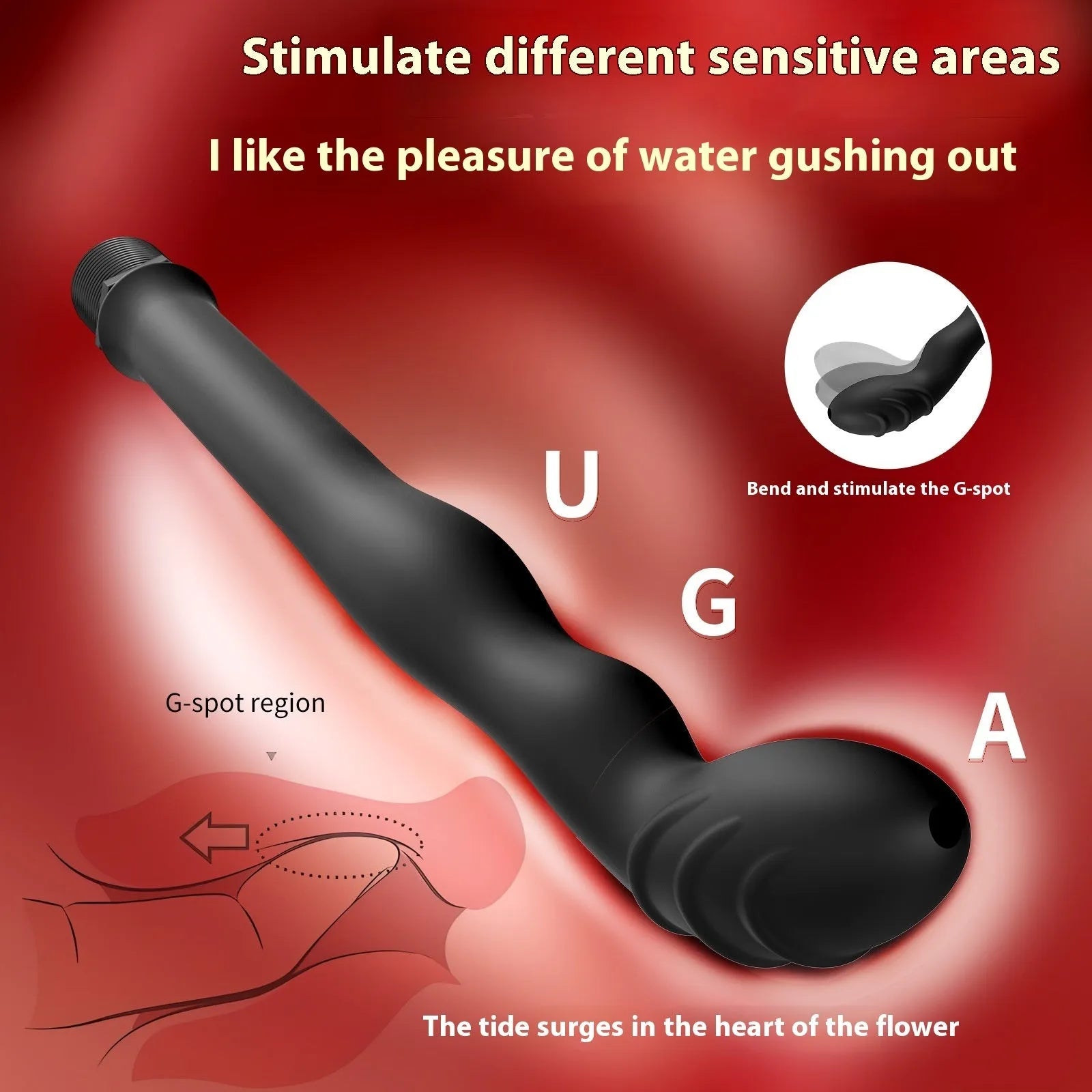 Black silicone hosepipe flusher enema kit for rectal cleaning