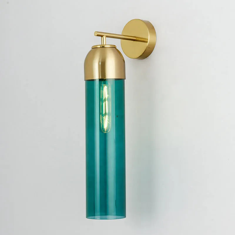 Nordic postmodern glass wall lamp with modern minimalist design in amber colour finish
