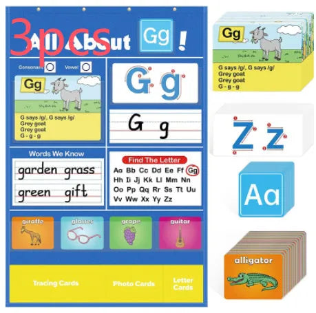 Alphabet learning chart educational toy with cards and songs for child vocabulary building