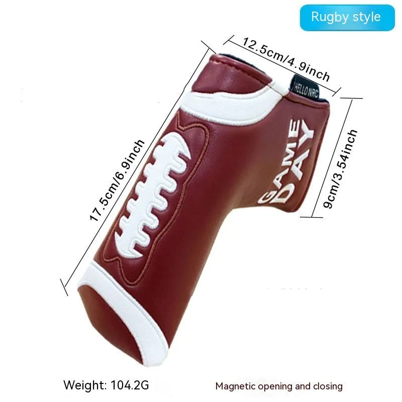 Golf straight bar putter sleeve in various designs including four-leaf clover and animal motifs