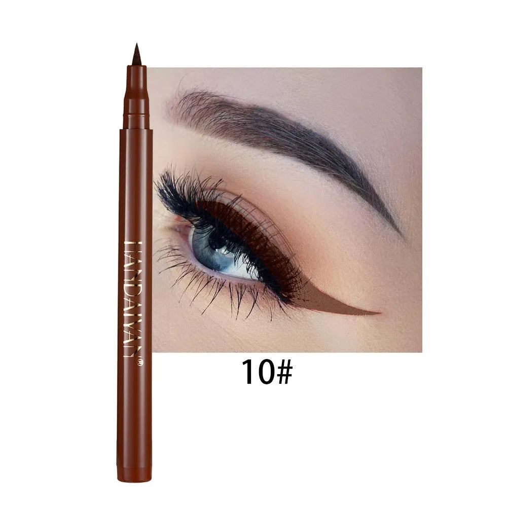 12-colour matte eyeliner set with waterproof long-lasting formula, each in 1x1x13.5cm cardboard packaging