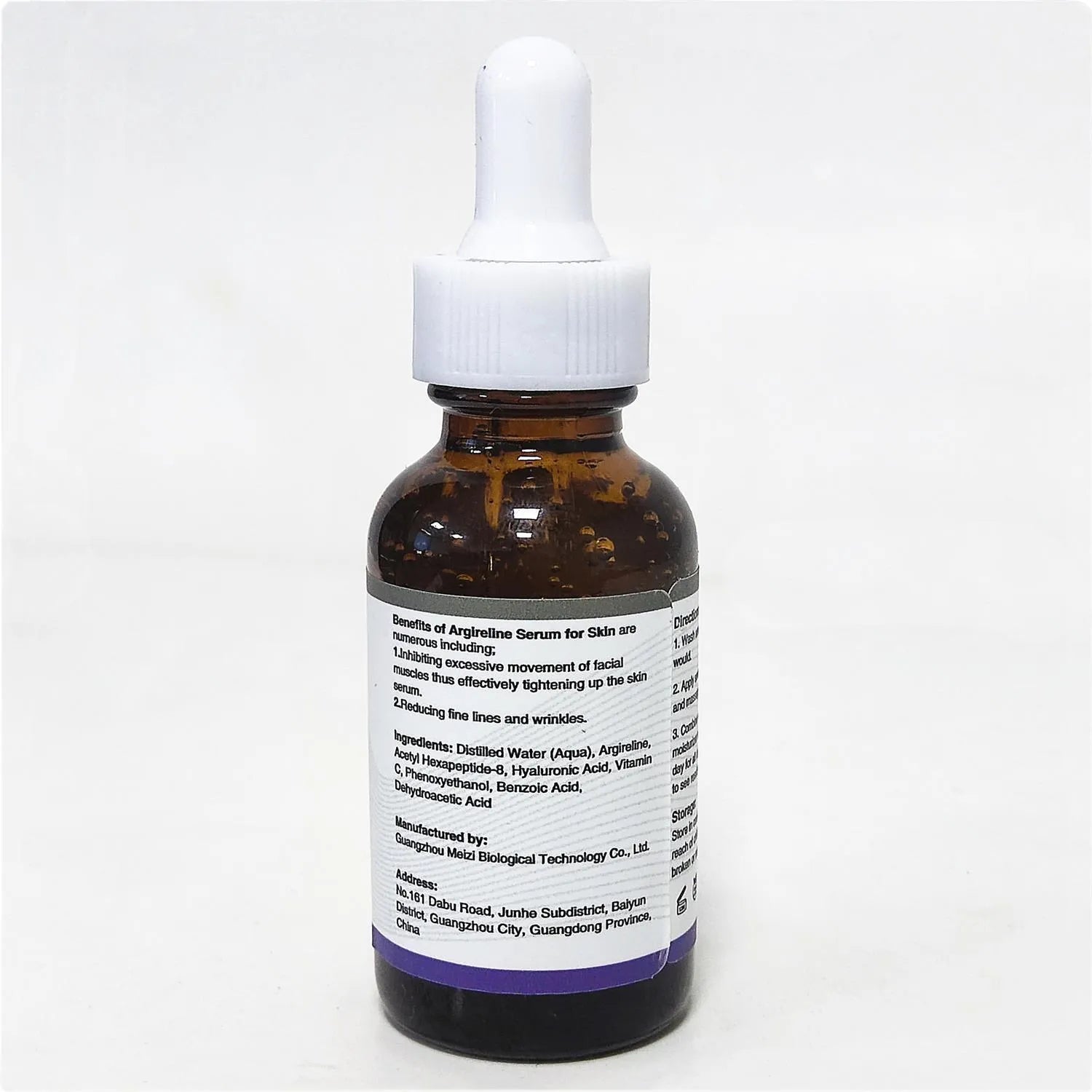 30ml bottle of six-peptide firming and hydrating anti-wrinkle facial serum.