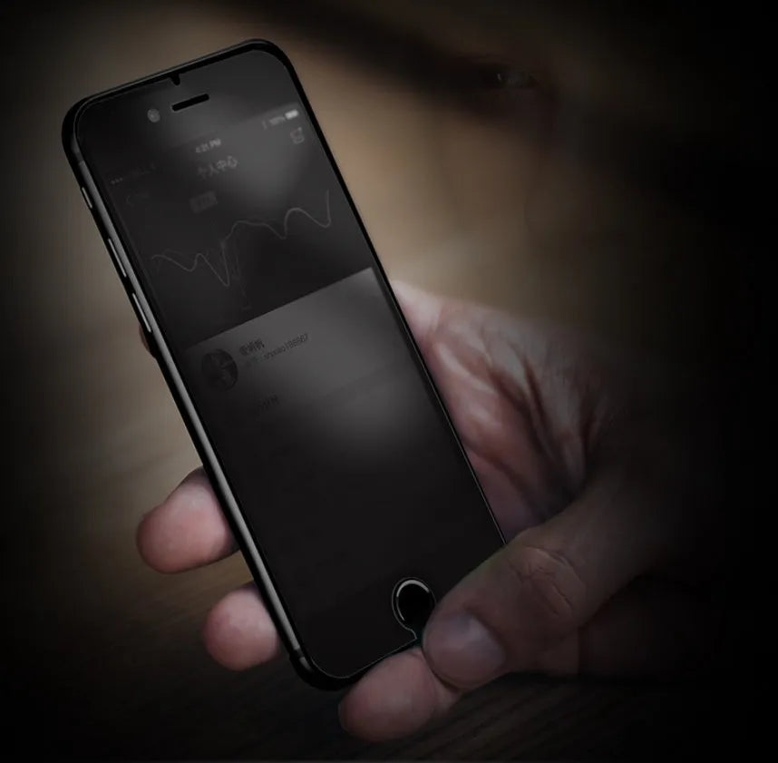 Tempered glass privacy screen protector for iPhone XSMAX with anti reflective coating.