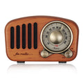 Retro wooden wireless mini Bluetooth speaker in cherry or walnut finish with compact dimensions