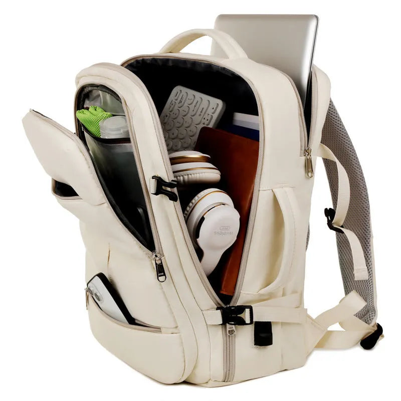 Waterproof oxford cloth backpack in multiple colours with laptop compartment and zippered pockets