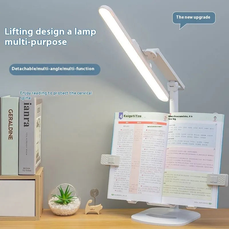 Multifunctional reading bookshelf lamp with adjustable learning table features and three-speed colour temperature settings