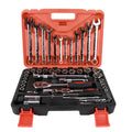 61-piece chrome vanadium steel machine repair socket and wrench set with ratchets and extensions