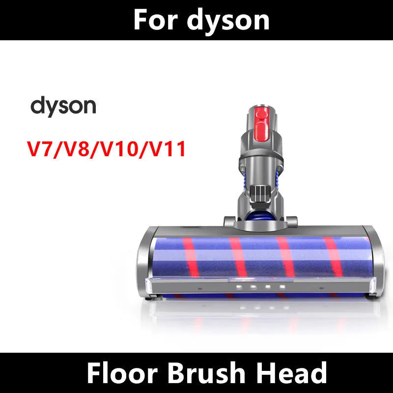 Dyson vacuum cleaner replacement electric floor brush head with soft velvet brush, size 260mm by 110mm.