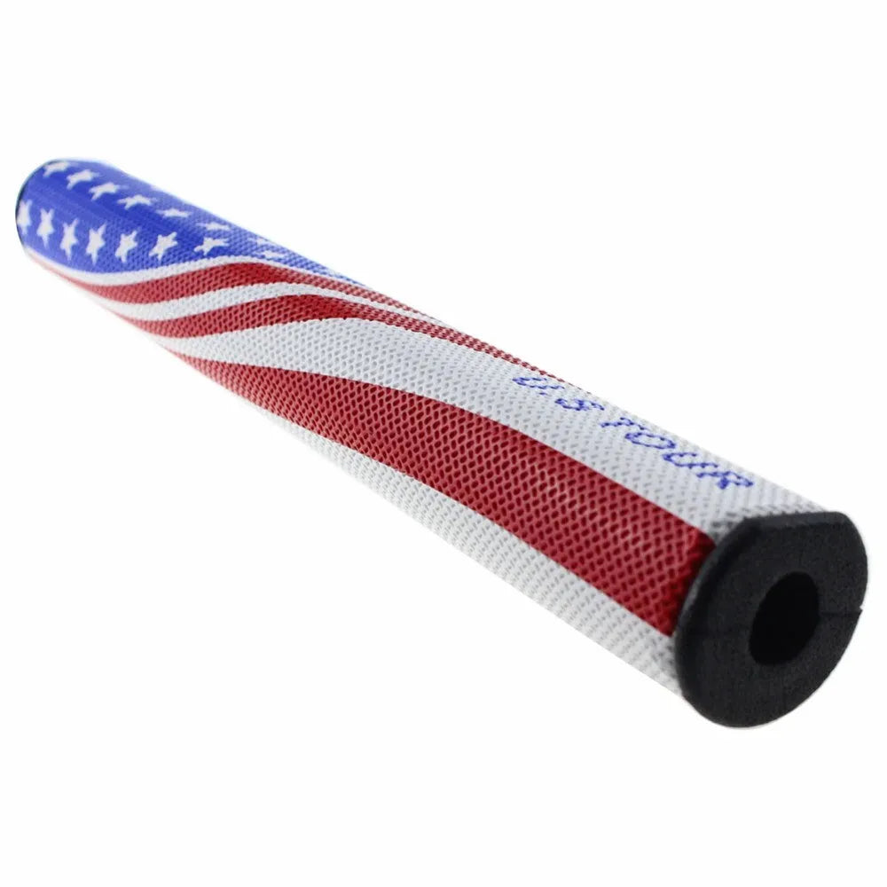 Blue 3.0 golf grip with PU cover and EVA inner tube, 0.58 inch core, on white background