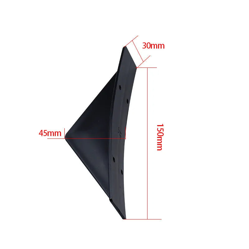 Four triangular automotive rear spoiler units for General Motors vehicles with mounting hardware
