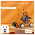 15W three-in-one wireless charging stand in grey colour showing adjustable viewing angles for devices