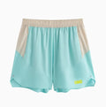 Men's loose workout shorts in dark rock ash colour with elastic waistband and lace-up fly