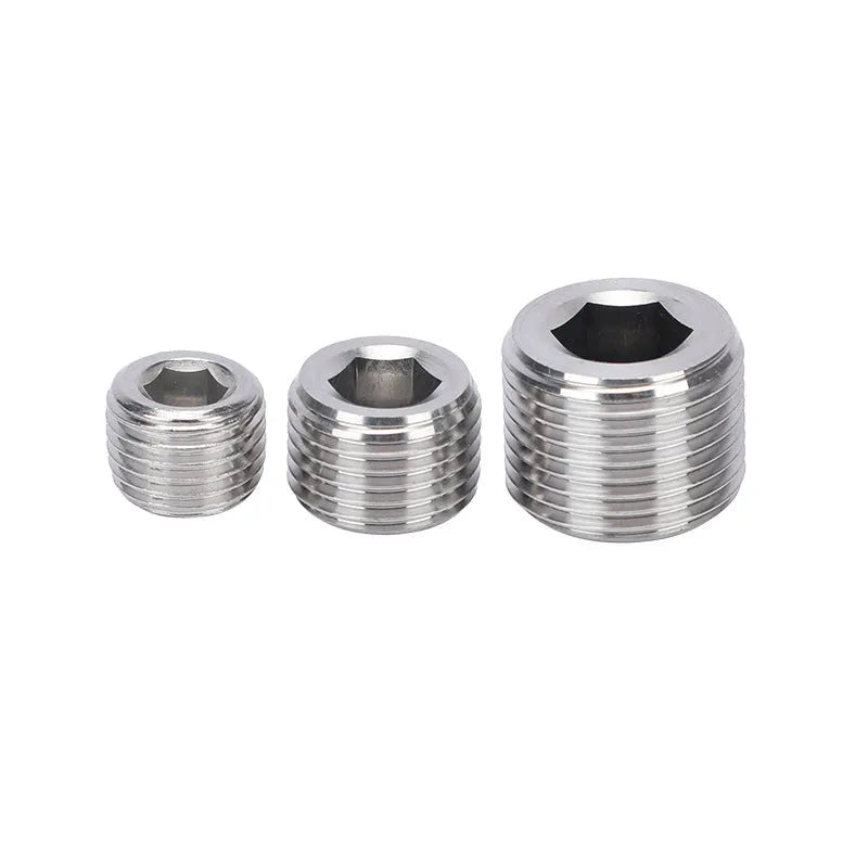Stainless steel hexagon plug for 3/8 pipe bulkhead thread