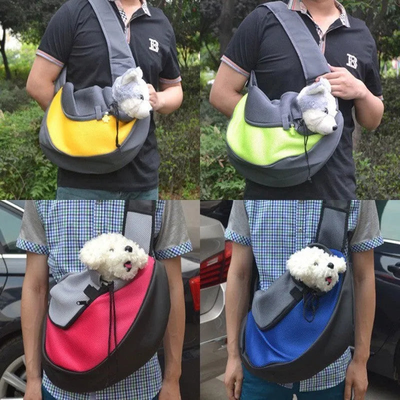 Lightweight pet backpack for small dogs and cats in blue colour with ventilation and foam padding