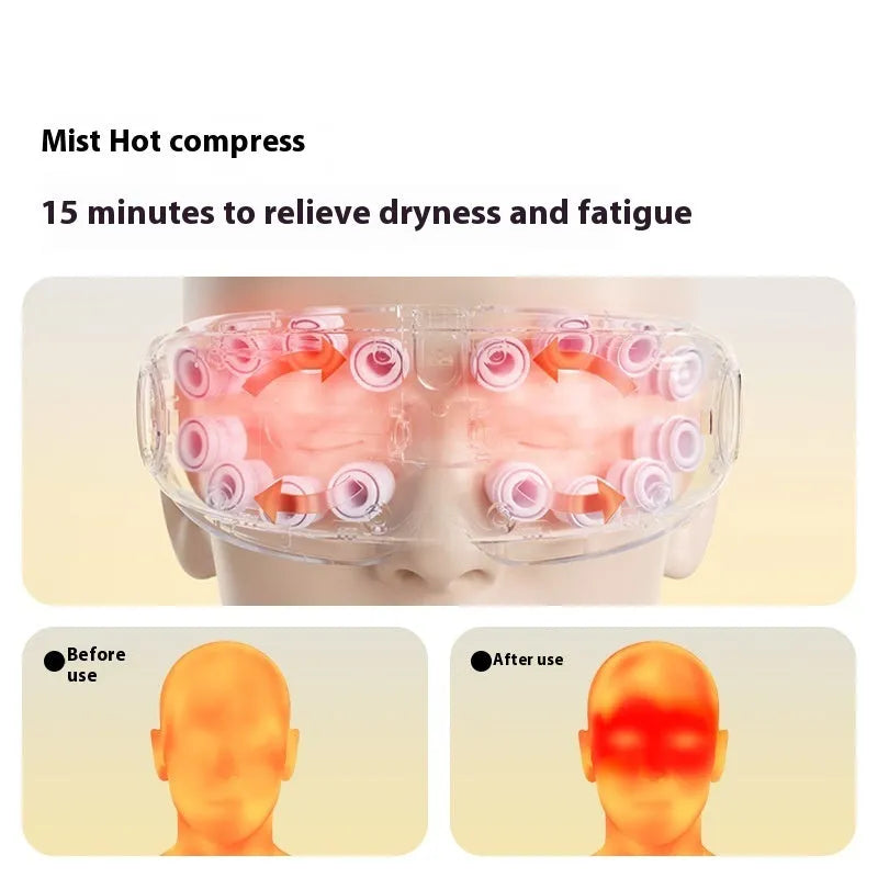Bluetooth eye moisturising instrument with hot compress massage in purplish grey colour showing compact design