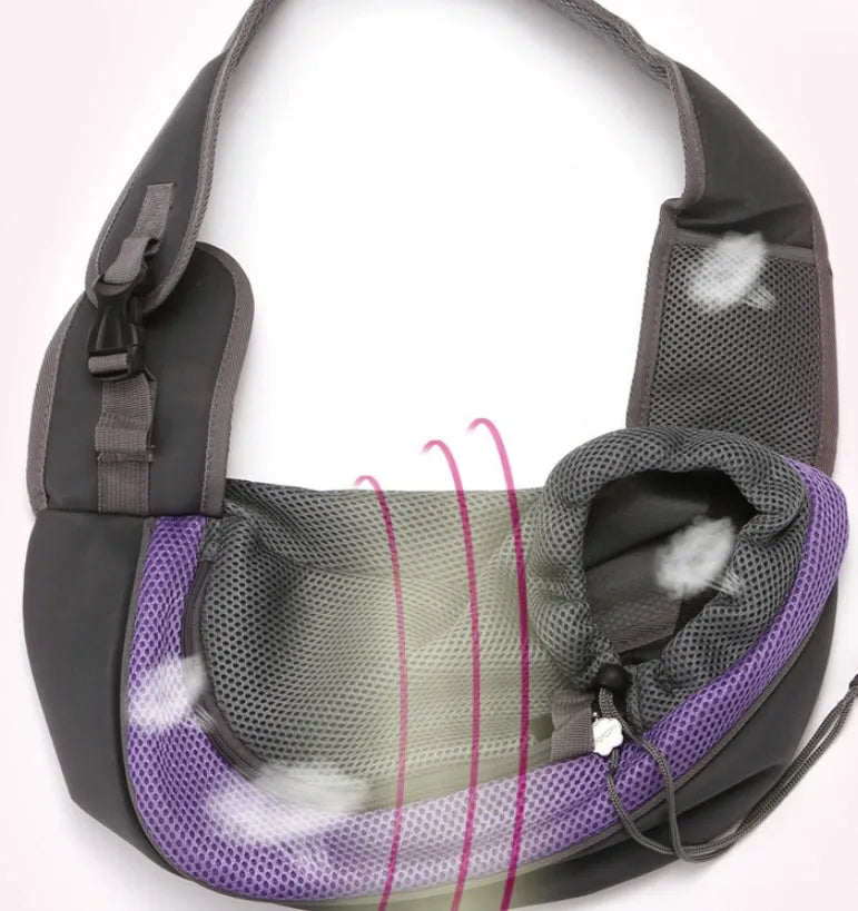 Lightweight pet backpack for small dogs and cats in blue colour with ventilation and foam padding