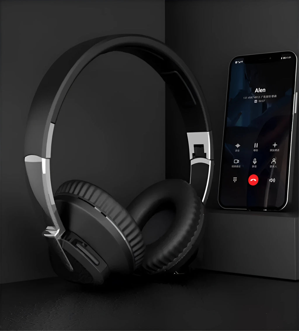H3 wireless stereo headset with over-ear design in black colour showing ear cushions and headband