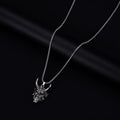 Men's silver vintage necklace with 40mm zinc alloy pendant and electroplated finish