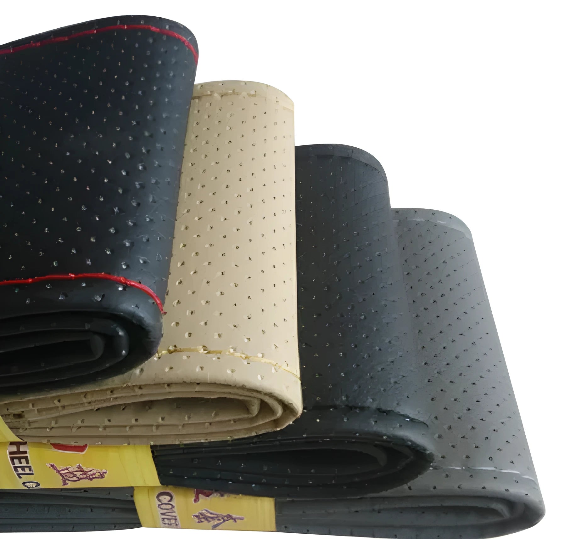 DIY genuine cowhide leather braided steering wheel cover for universal cars, available in 36cm 38cm 40cm sizes and four colours