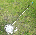 Metallic finish stainless steel golf ball picker with magnetic tip for ball retrieval
