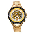 MCE men's mechanical watch with explosion-proof case on wrist, multiple colour options available.