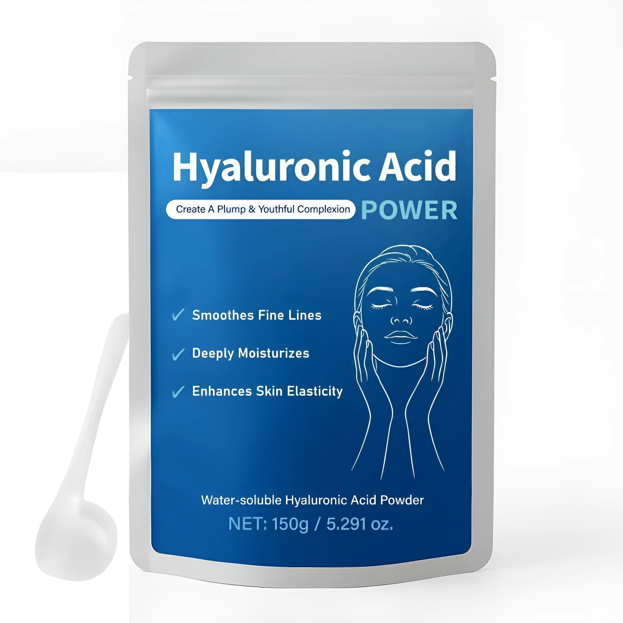 150g hyaluronic acid powder in container for DIY skincare formulations