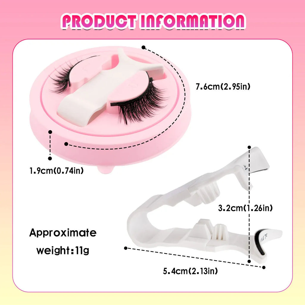 Set of reusable waterproof false eyelashes in natural styles, thickness 0.6mm to 1.1mm.