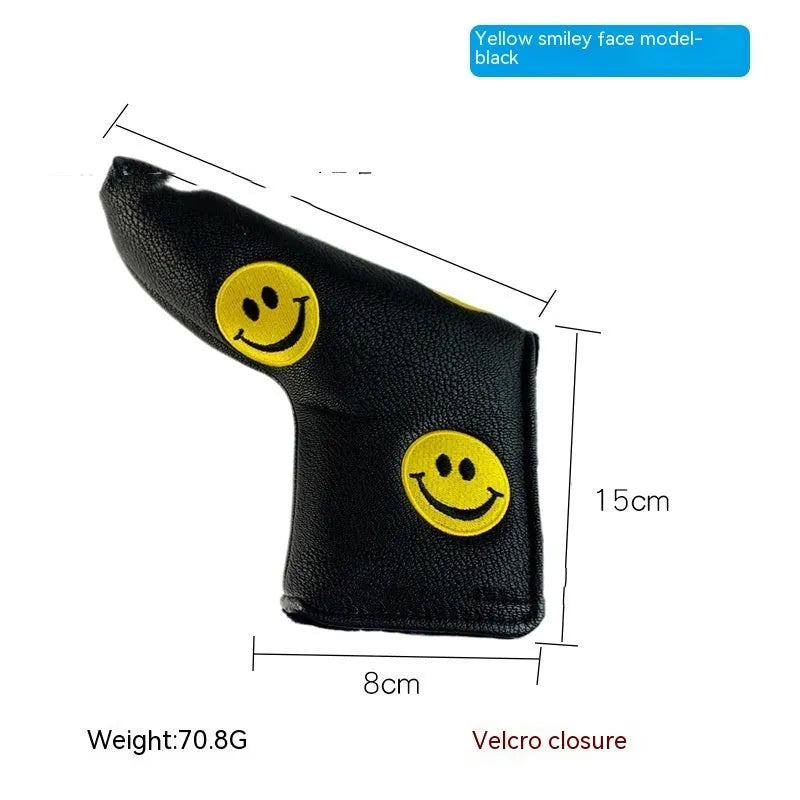 Golf straight bar putter sleeve in various designs including four-leaf clover and animal motifs