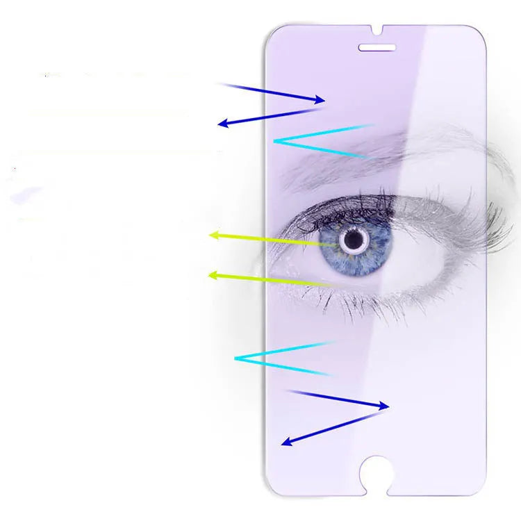 Tempered glass screen protector in violet light finish for Vivo smartphone, full-screen front film with anti-scratch and explosion-proof properties