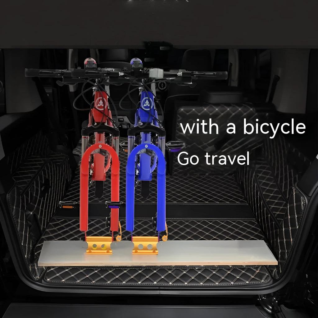 Silver metal bicycle front fork quick release fixing clip for SUV transport