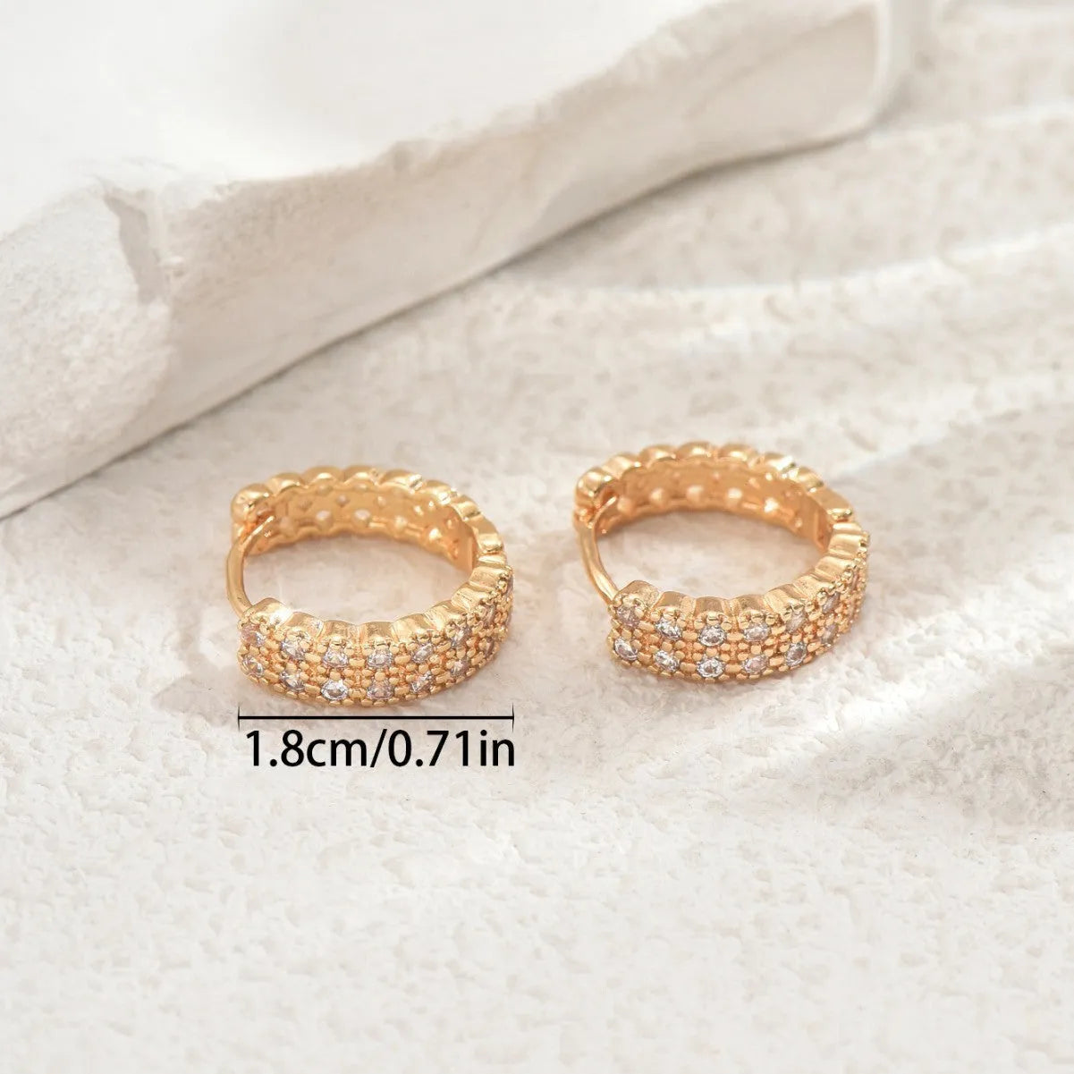 Copper geometry pattern ear studs with round dot ring elements