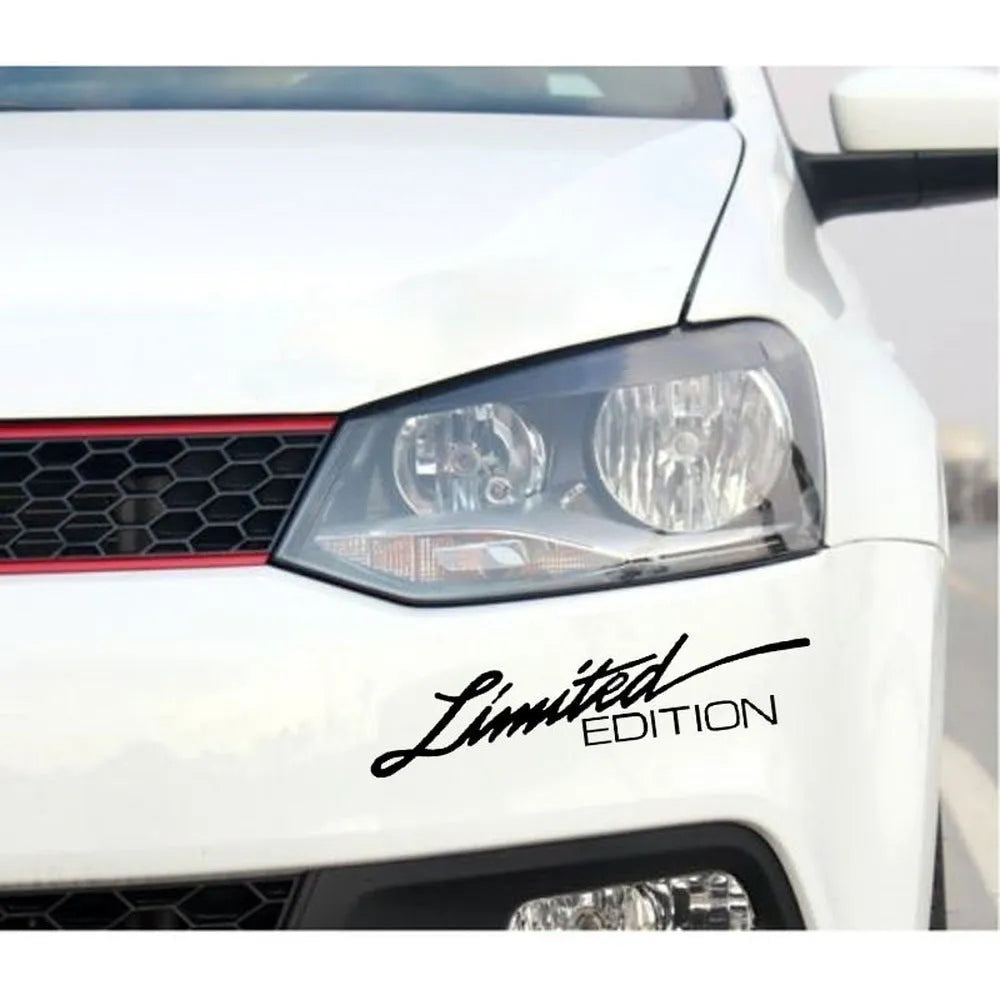 Reflective British style bumper sticker on car, showing black, white and colourful options.