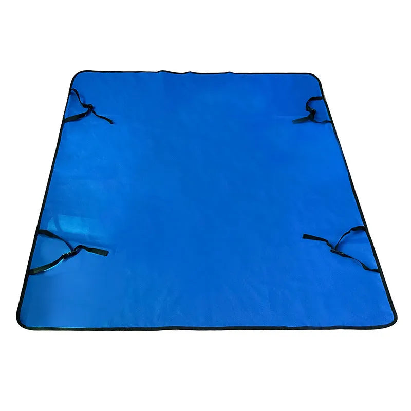 Car pet mat for rear seats in water resistant cloth with dog footprint design protecting vehicle upholstery