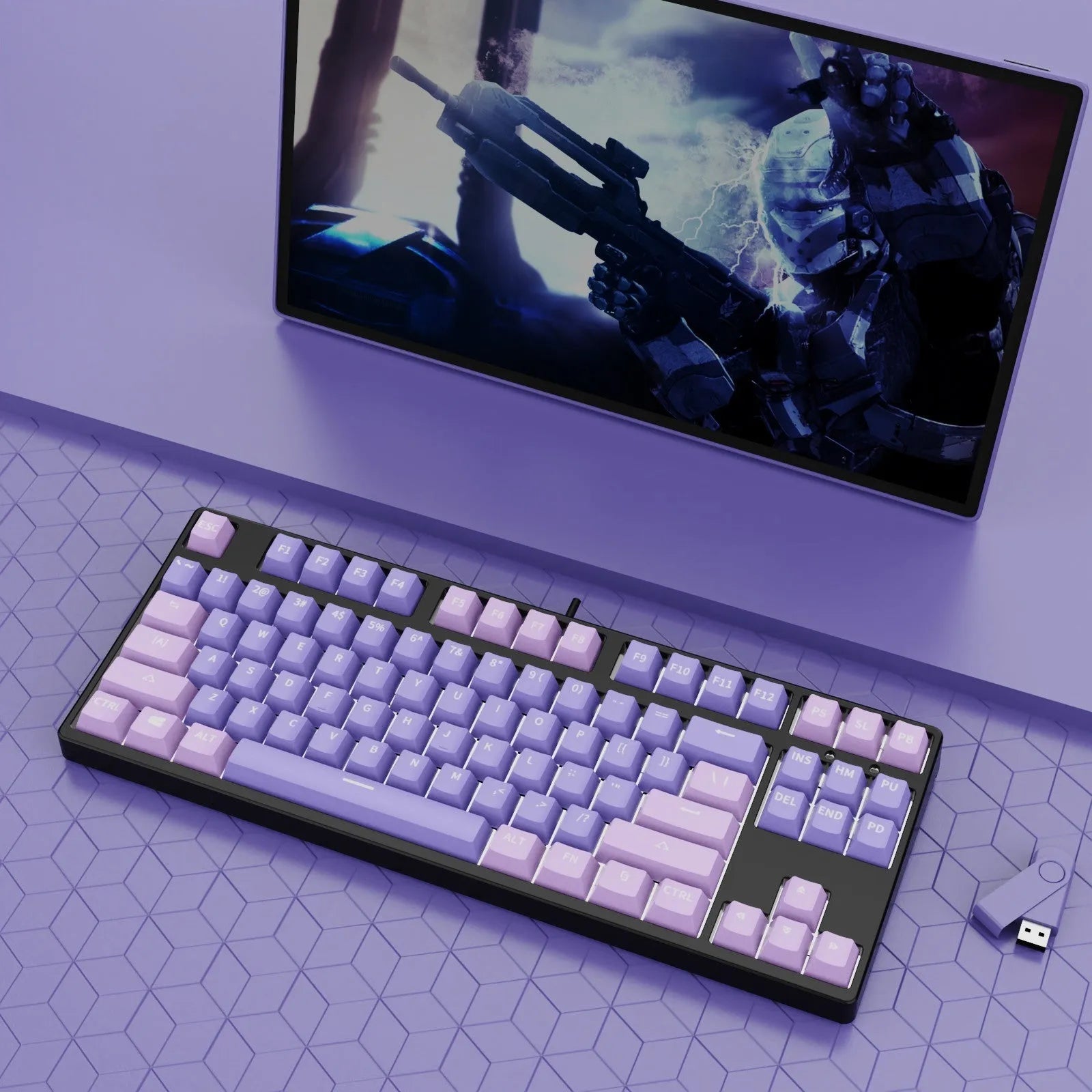 87-key mechanical keyboard with two-tone colour options and hot-plug switch capability