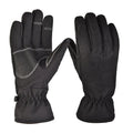 Ski gloves with touch screen fingertips and non-slip grip in camouflage colour