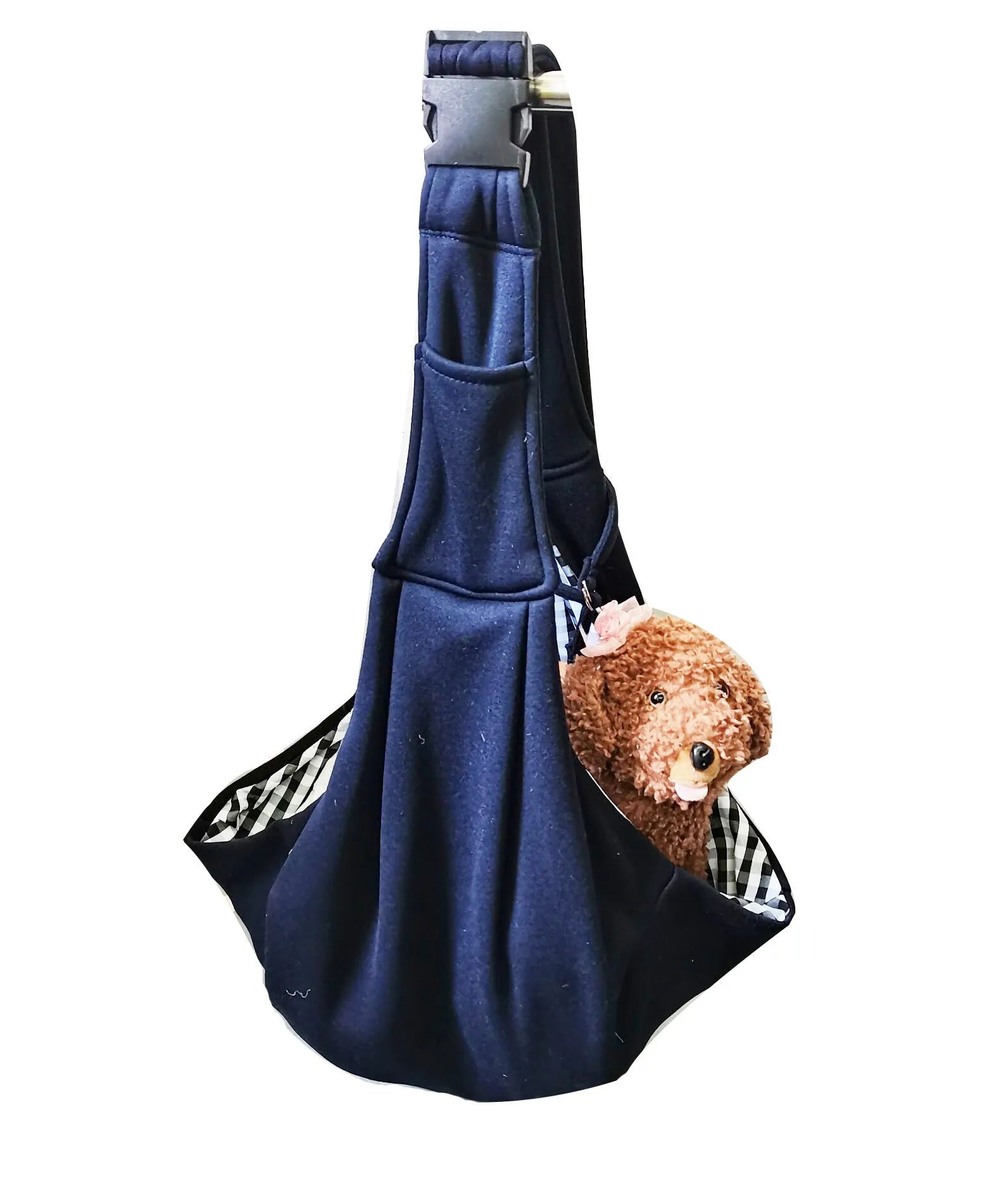 Soft polyester dog carrier bag with adjustable shoulder strap for pets under 7.5kg