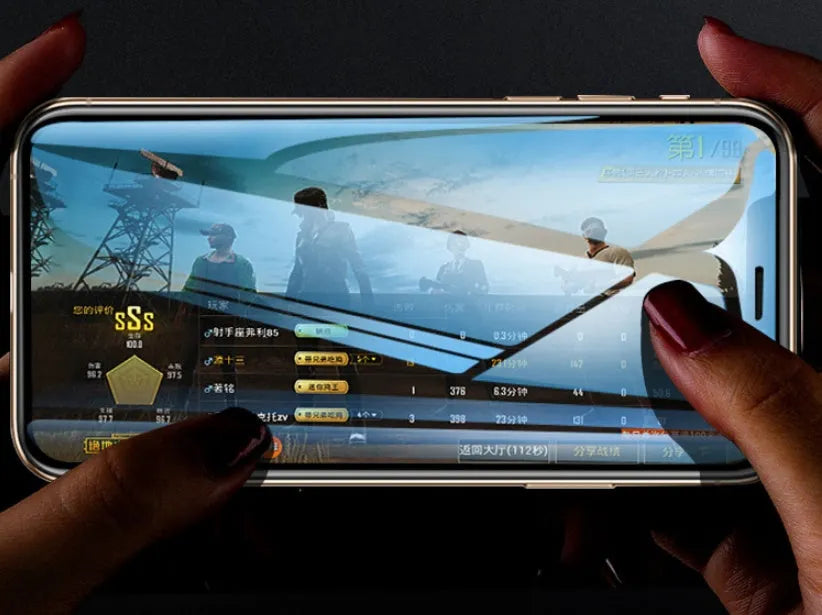 Samsung Galaxy tempered glass screen protector showing full-screen edge-to-edge coverage